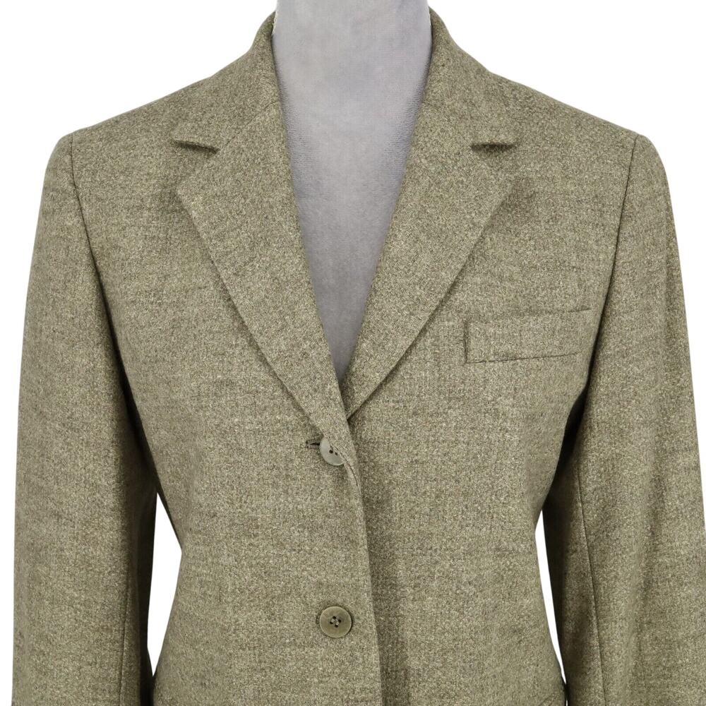 Lafayette 148 Jacket Womens 4 Beige Green Wool Cashmere Blend Lined Blazer New - Picture 16 of 16